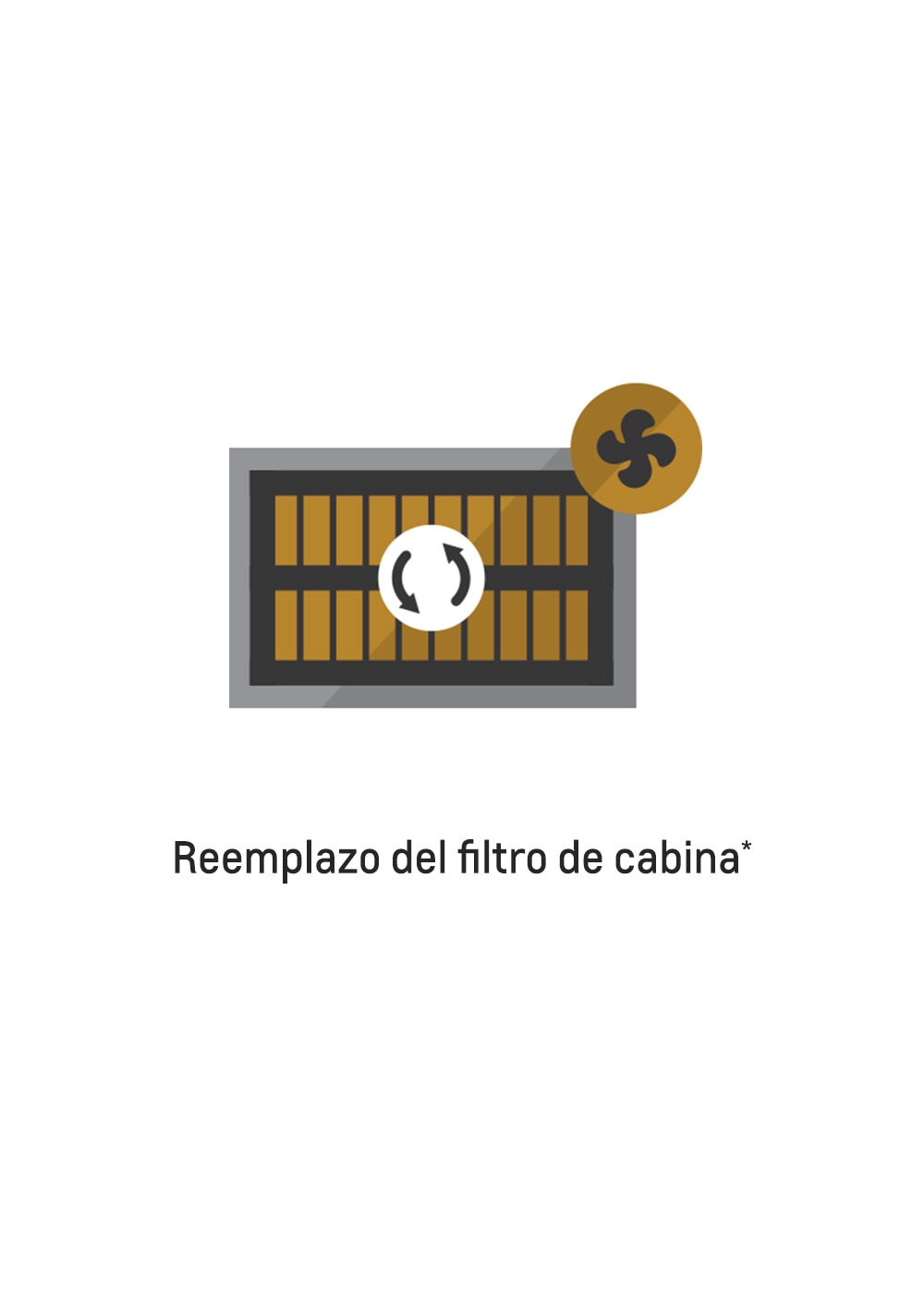 ícono de reemplazo de filtro de cabina