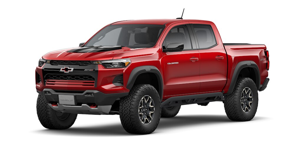 Camioneta todoterreno 4x4 Chevrolet Colorado ZR2 2025 en color rojo radiante